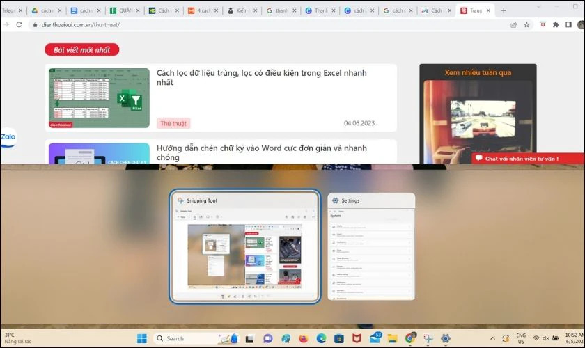 Cách chia đôi màn hình máy tính theo chiều ngang