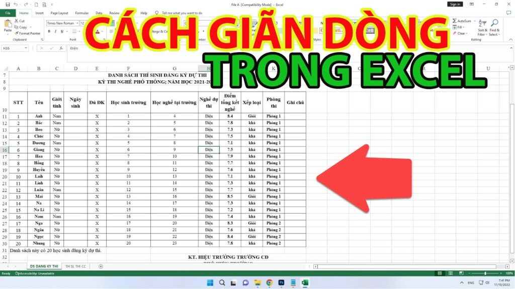 Cách giãn dòng trong excel không bị mất chữ hay lệch hàng