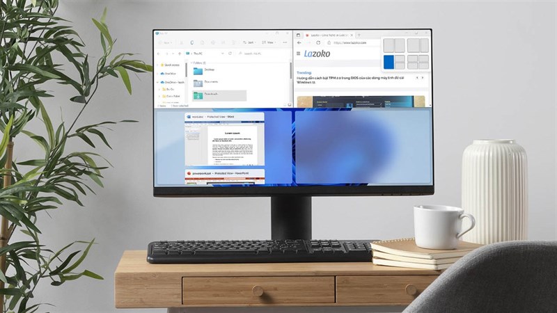 Cách chia đôi màn hình máy tính theo chiều ngang
